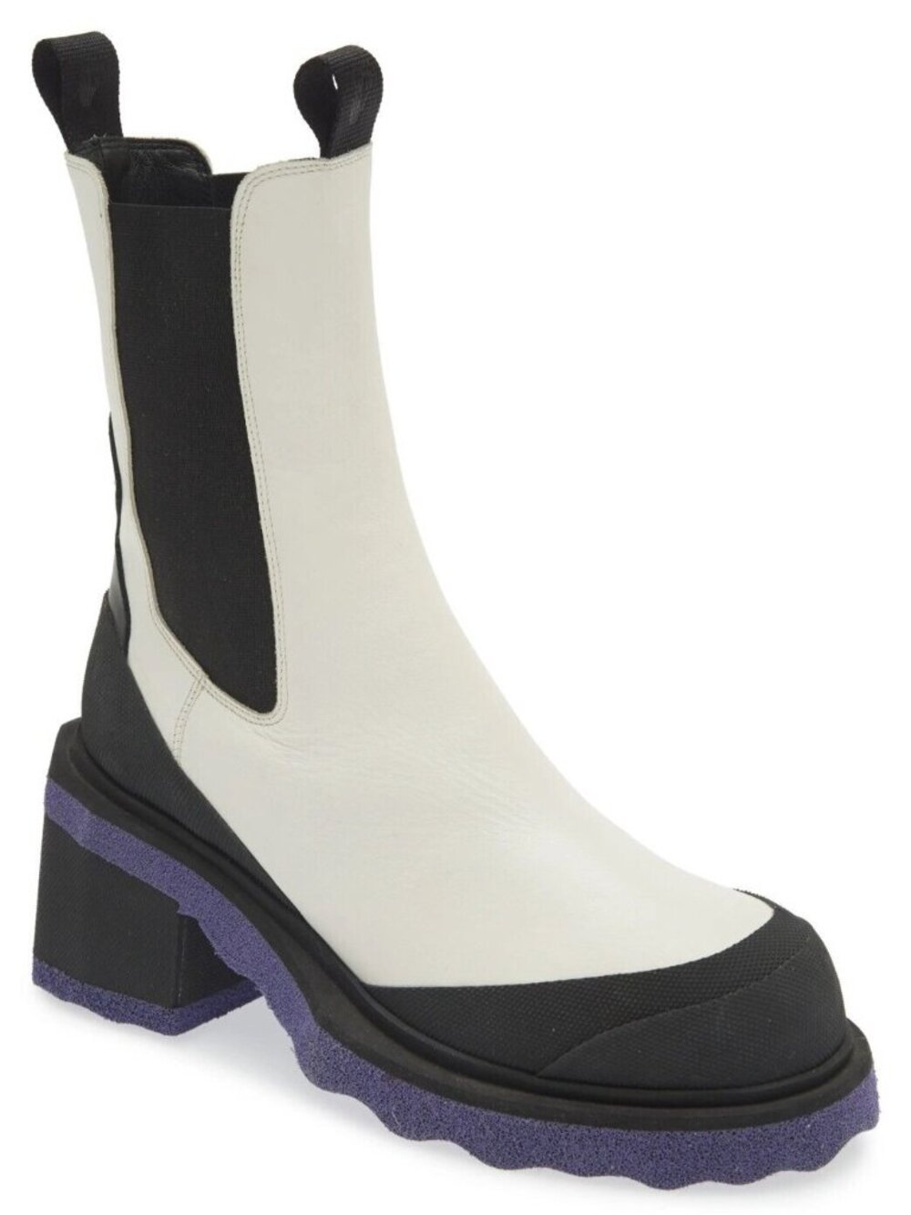 Off-White Womens Sponge Chelsea Ankle Boots White Leather Size 38 / US 8 - Italy